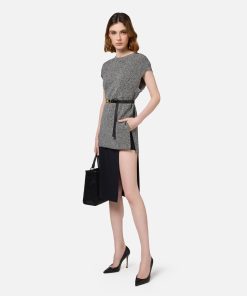Gonna Midi Crêpe Stretch Shorts Nero Elisabetta Franchi