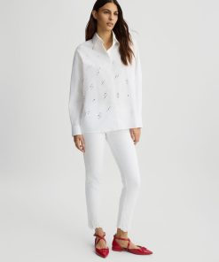 Pantaloni Skinny Ricami Bianco Liu Jo